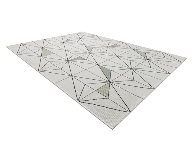 Alfombra de cuerda sisal COLOR Rombos Triángulos 80x150 Gris