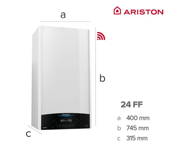 Caldera de condensación, Ariston, Genus One Plus Wifi 24, Clase Energetica A Blanco Lacado