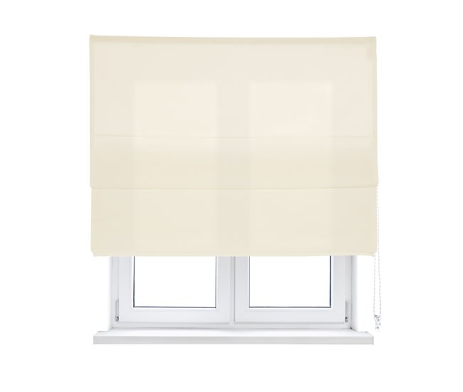 Estor Plegable con varillas, estor textil traslúcido Blanco sin varillas,  90 x 250cm