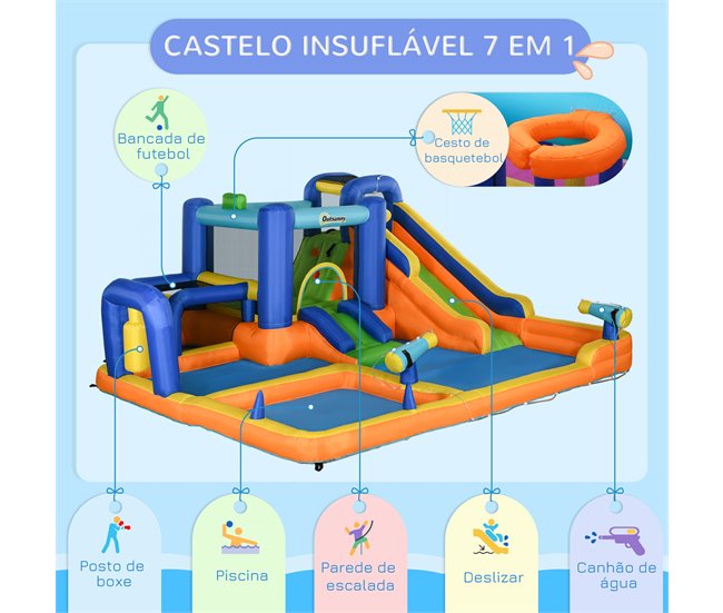 Castillo Hinchable Infantil Tela Oxford Multicolor