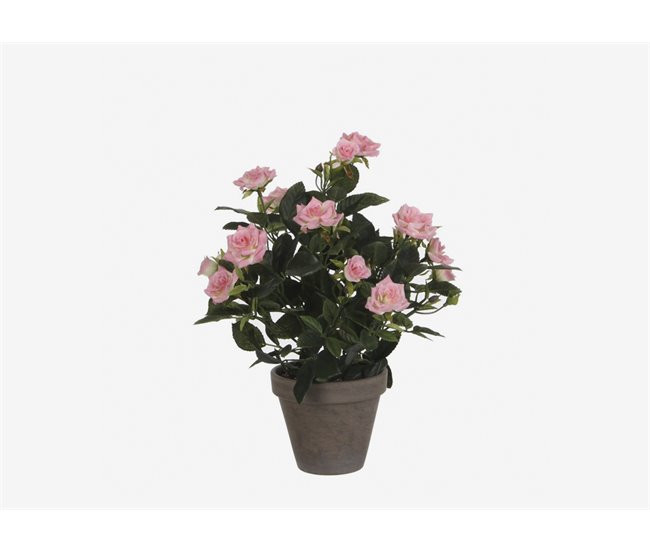 Planta artificial ROSA con maceta Rosa
