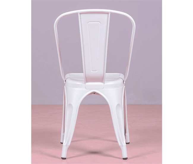 Pack de 4 sillas metálicas apilables - Bistro Blanco