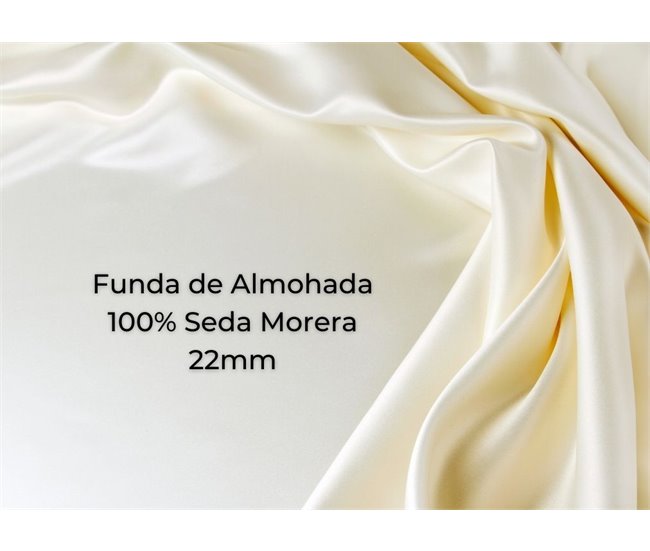 Funda de Almohada de 100% Seda para Almohada "Seda de Belleza" Blanco