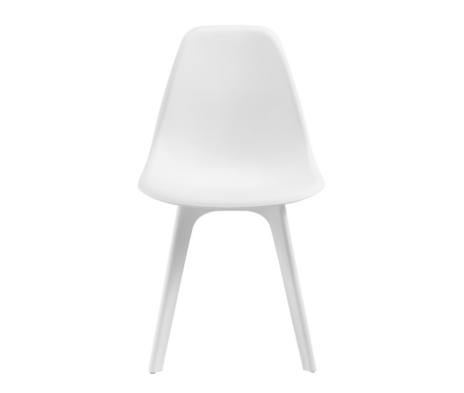 Set de 4 sillas de comedor Brevik diseño nórdico plástico Blanco