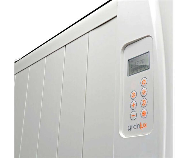 Radiador Eléctrico 10 Módulos Calefacción 1500W Mando 8 Modos Gridinlux Blanco