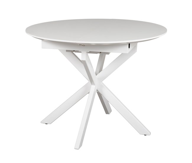 Mesa de cocina extensible ELIPSE. 100/130x100 cm. Blanco