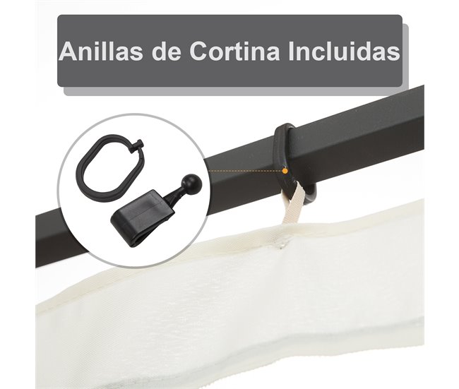 Panel Lateral Mosquitera Outsunny 84C-142V02 352x207 Negro