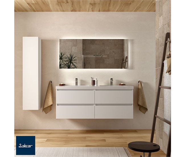 Mueble de baño Bequia | Lavabo de porcelana 140 Blanco