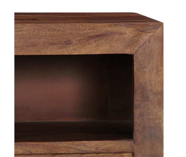 Mueble de TV de madera maciza de Sheesham cajones 2502062 Marron