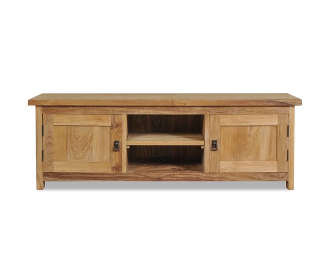 Mueble TV armarios compartimentos madera maciza 2502021 Marron