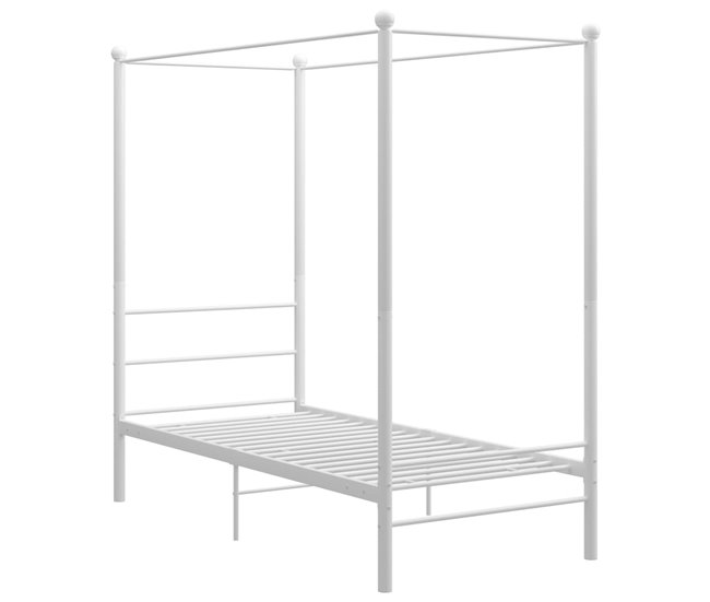 Estructura de cama con dosel metal Blanco