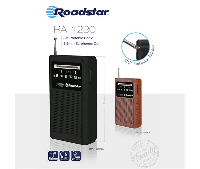 Radio CD Roadstar TRA-1230BK Negro
