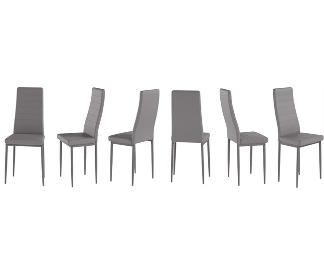 Pack 4 sillas C-05 marrón poli piel y estructura metalica de gran calidad  le darán vida a cualquier hogar y combinan fácilmente - Conforama
