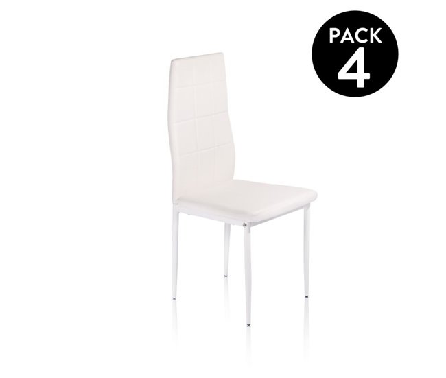 Pack 4 sillas de comedor Laia Blanco