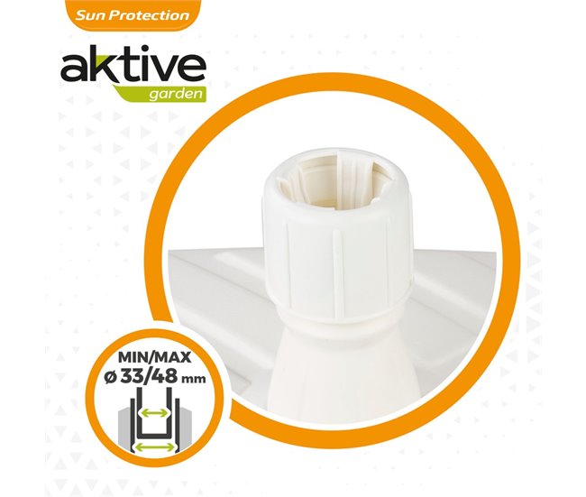 Base para sombrilla cuadrada blanca 33-48 mm Aktive Blanco