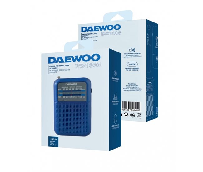 Radio Portátil con Altavoz DW1008 Azul