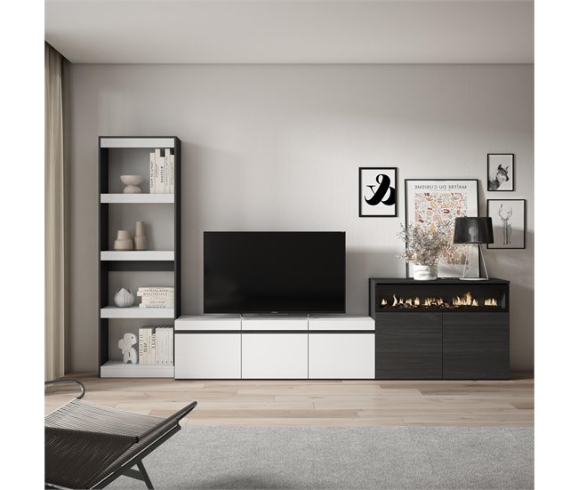 Muebles de Salón para TV 310 Blanco/ Negro
