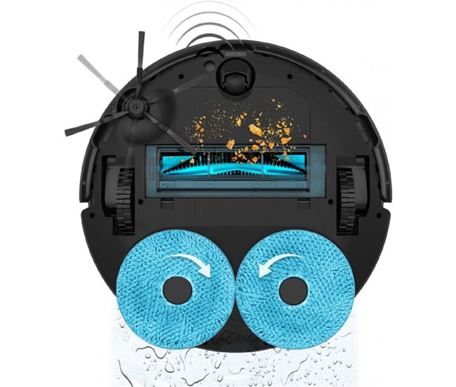 Robot Aspirador Conga 11090 Spin Revolution Home&Wash Cecotec Negro