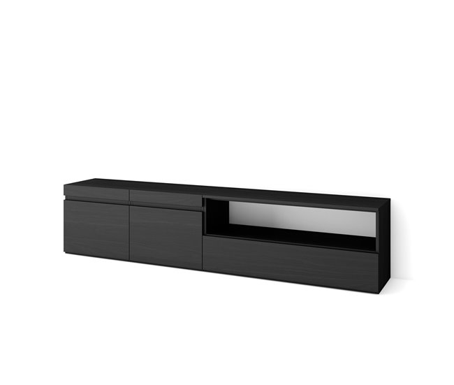 Skraut Home, Mueble TV, Televisión, Muebles de salón, almacenaje, 200x45x35cm, para TV hasta 80, con Almacenamiento, Estilo Moderno