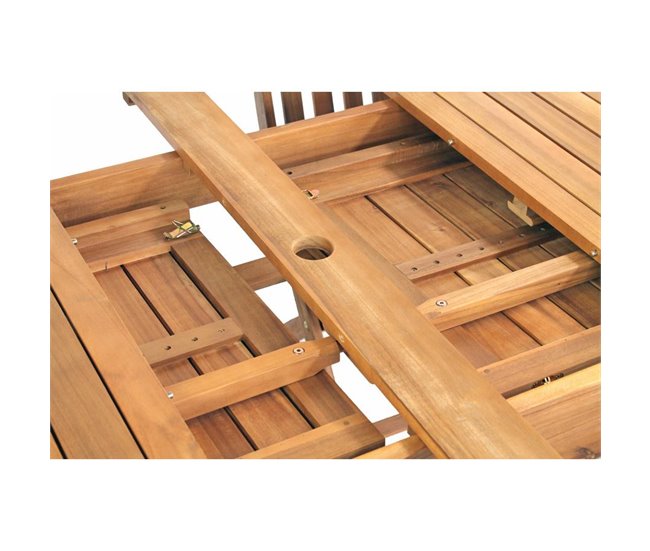 Mesa de jardín extensible de madera Brian Madera