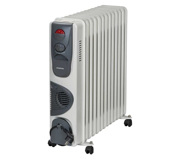 Radiador de aceite con ventilador Infiniton HOT-300 - 3000W Blanco/ Gris