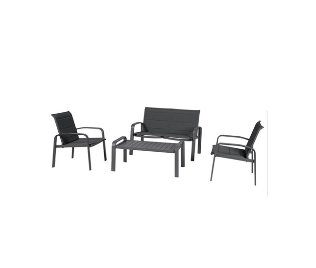 Set de jardín mesa y 4 sillas ELYN  Marron