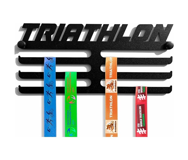 Medallero Triathlon Negro