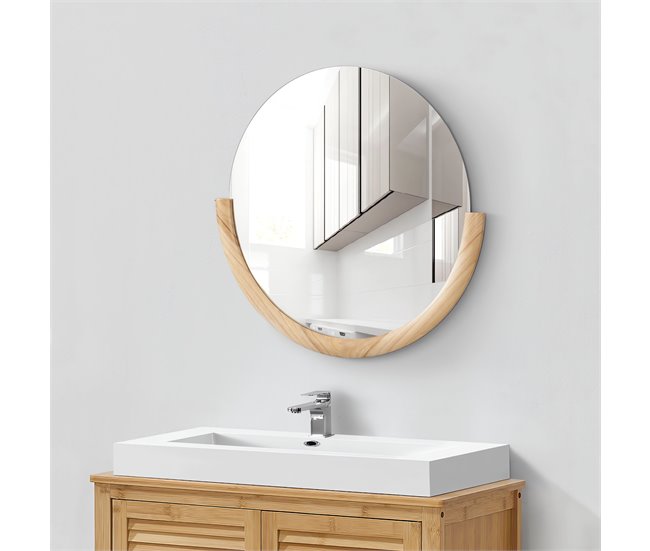 Espejo de Pared Atri Redondo [en.casa] Natural