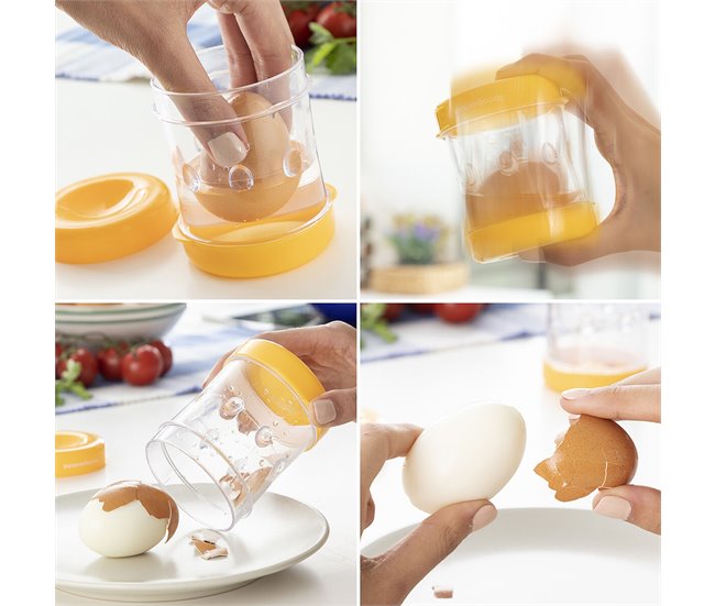 Pelador de Huevos Cocidos Naranja