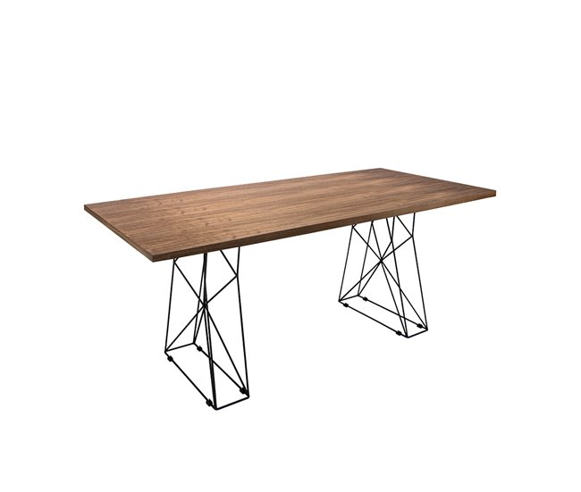 Mesa comedor madera nogal y acero epoxy Nogal