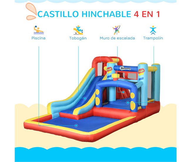 Castillo Hinchable Outsunny 342-058V90 Multicolor