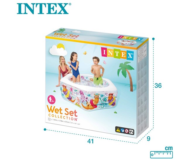 Piscina hinchable INTEX hexagonal 191x178x61 cm - 510 l Multicolor
