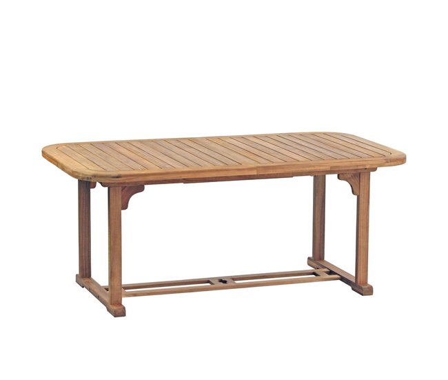 Mesa de jardín Brian extensible rectangular de madera Madera
