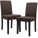 2x sillas tapizadas de cuero sintético Patas de madera Marron