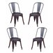 Pack de 4 sillas metálicas apilables - Bistro Negro