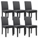 6 x sillas tapizadas de cuero sintético patas de madera Gris Oscuro