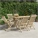 Set 6 sillas de jardín plegables de madera maciza Gris