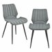 Set de 2x sillas de comedor Pohorje cuero sintético y metal Gris