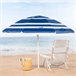 Sombrilla playa antiviento c/mástil inclinable y protección UV50 Aktive Azul