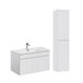 Conjunto lavabo individual encastrado y mueble columna Zelie 80 Blanco
