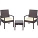 Conjunto muebles terraza con sillones y mesita ratán Aktive Negro