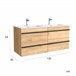 Mueble de baño BORN con perfil de tirador - Lavabo de porcelana 120 Roble