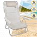 Pack ahorro 2 sillas playa Mediterráneo multiposición c/cojín Aktive Beige
