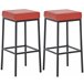 Set de taburetes de bar sillas polipiel Rojo