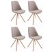 Set de 4 sillas de comedor Toulouse en tela Granito Topo