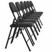 Set de 6 sillas de oficina Asientos de conferencia metal Negro