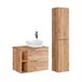 Conjunto mueble lavabo individual 2 nichos y columna April 46 Madera