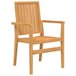 Set 6 sillas de jardín apilables de madera de teca Marron