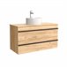Mueble de baño BORN con perfil de tirador | Lavabo sobre encimera 100 Roble
