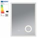 Espejo de pared con LED Scafa para baño IP65 con antivaho y lupa 60x3 Blanco